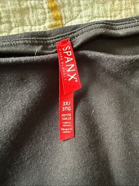 SPANX Black Leggings with Red Logo Tag
